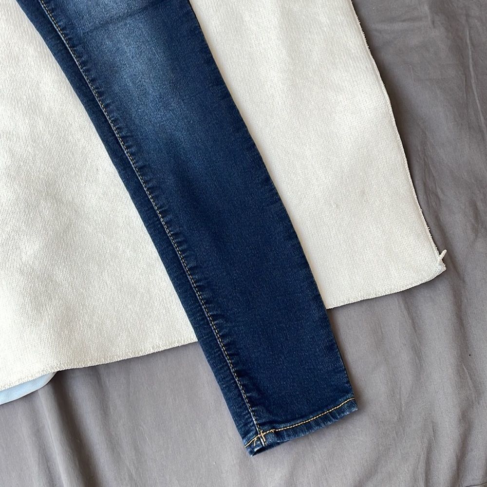 Dark blue SO jeans designer fades on front and back skinny super stretch-size 3 - Picture 2 of 6